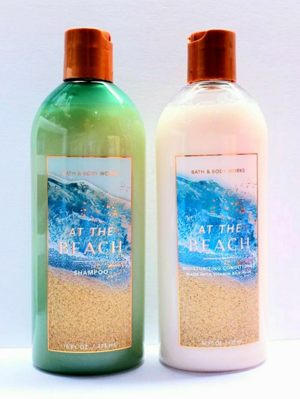 Bath & Body Works AT THE BEACH Shampoo and Conditioner, 16 fl oz (2 pcs)